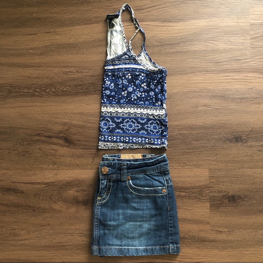 American eagle jean mini skirt size 2